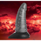 Beastly Tapered Bumpy Silicone Dildo - Silver