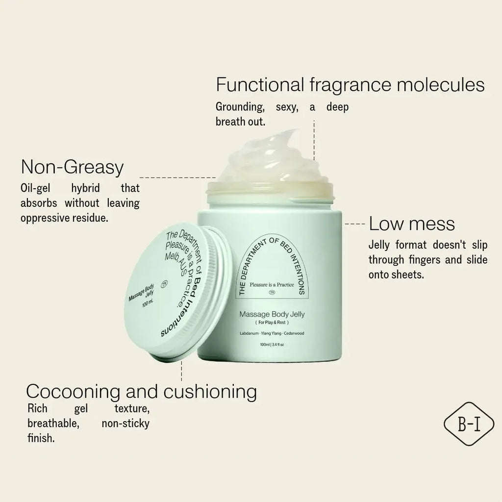 Bed Intentions Massage Body Jelly – Oil-Gel Formula for Intimacy & Rest