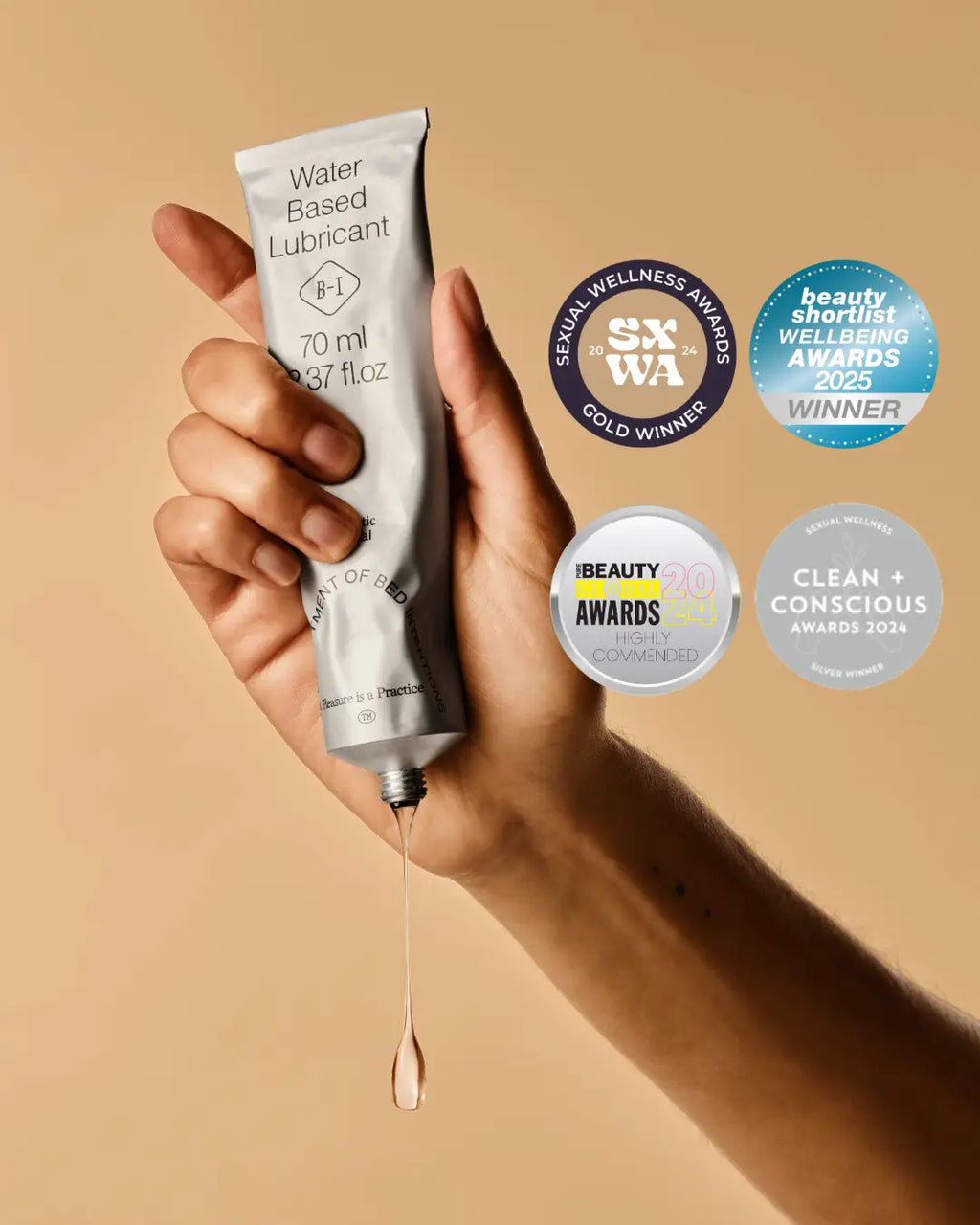 Bed Intentions Microbiome-Friendly Water-Based Lubricant - Award-Winning Natural Lube