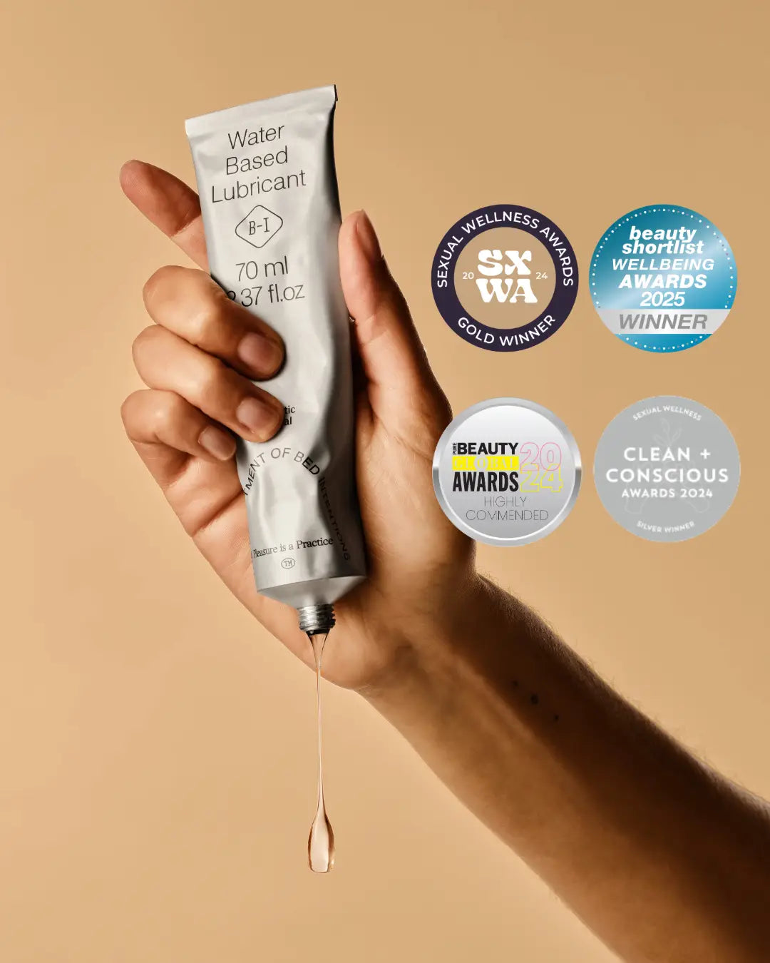 Bed Intentions Microbiome-Friendly Water-Based Lubricant - Award-Winning Natural Lube