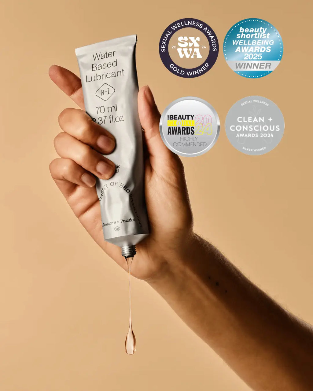 Bed Intentions Microbiome-Friendly Water-Based Lubricant - Award-Winning Natural Lube