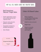 Bed Intentions Natural Tingle Balm - Oil-Based Lubricant with Peppermint & Ginger (30 Capsules)