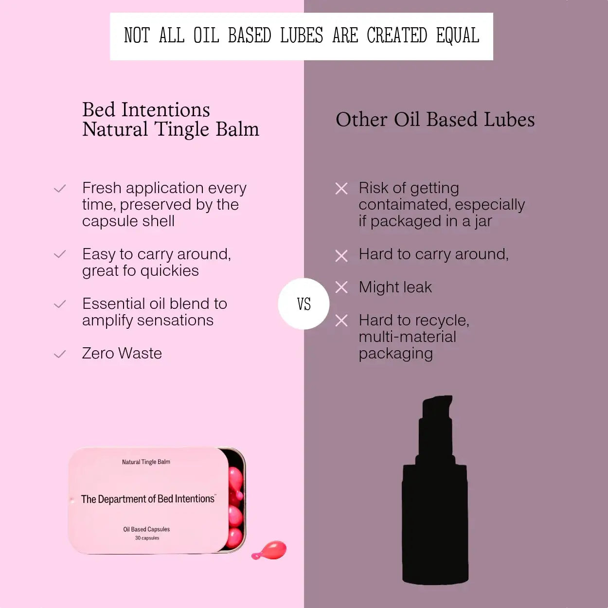 Bed Intentions Oil Based Lubricant - Natural Tingle Balm