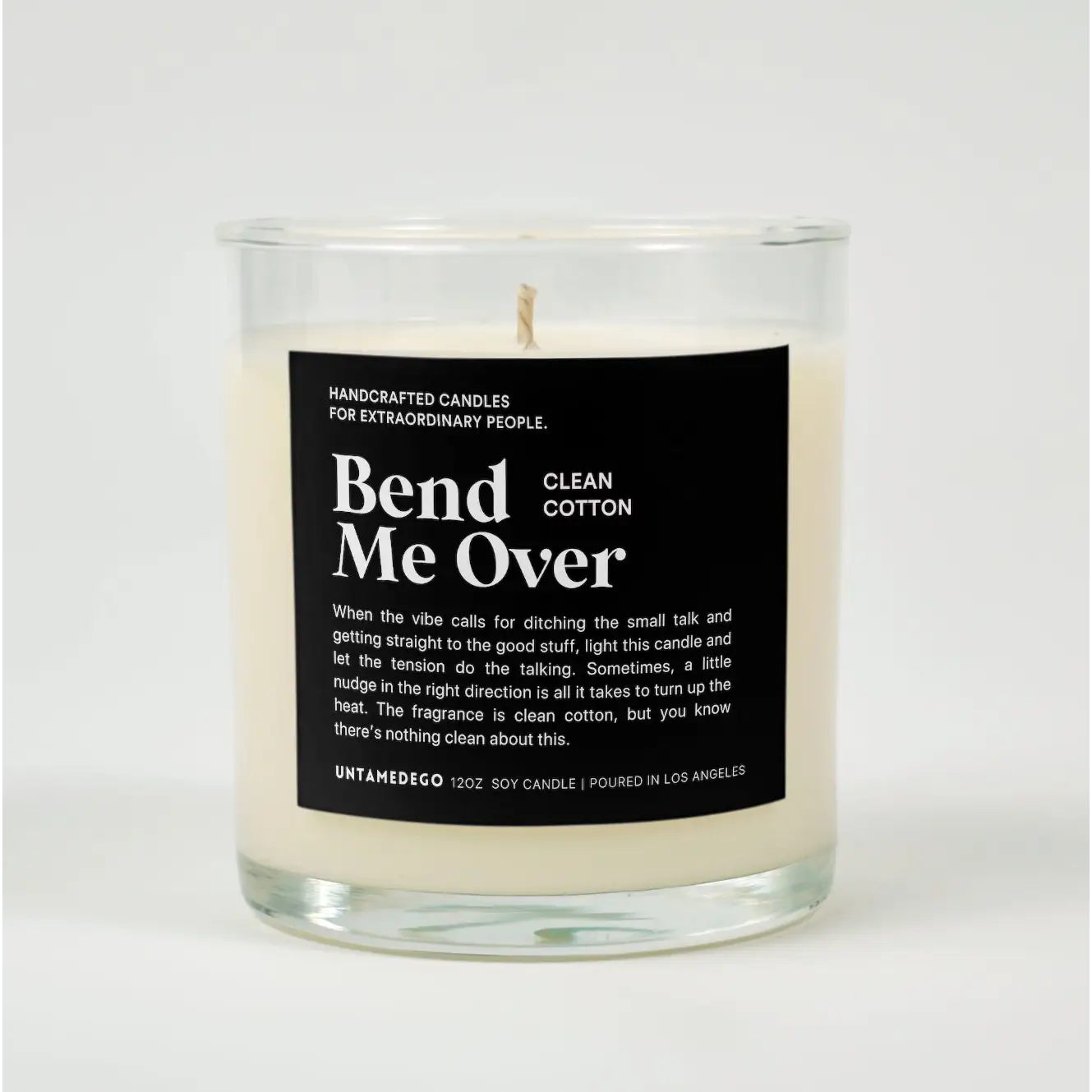 Bend Me Over Glass Candle CLEAN COTTON