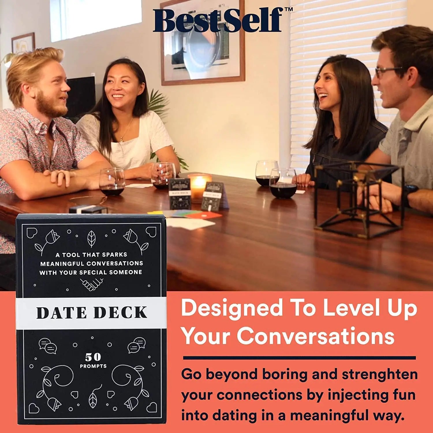 BestSelf Co. Date Deck - Conversation Starter Cards for Couples & First Dates