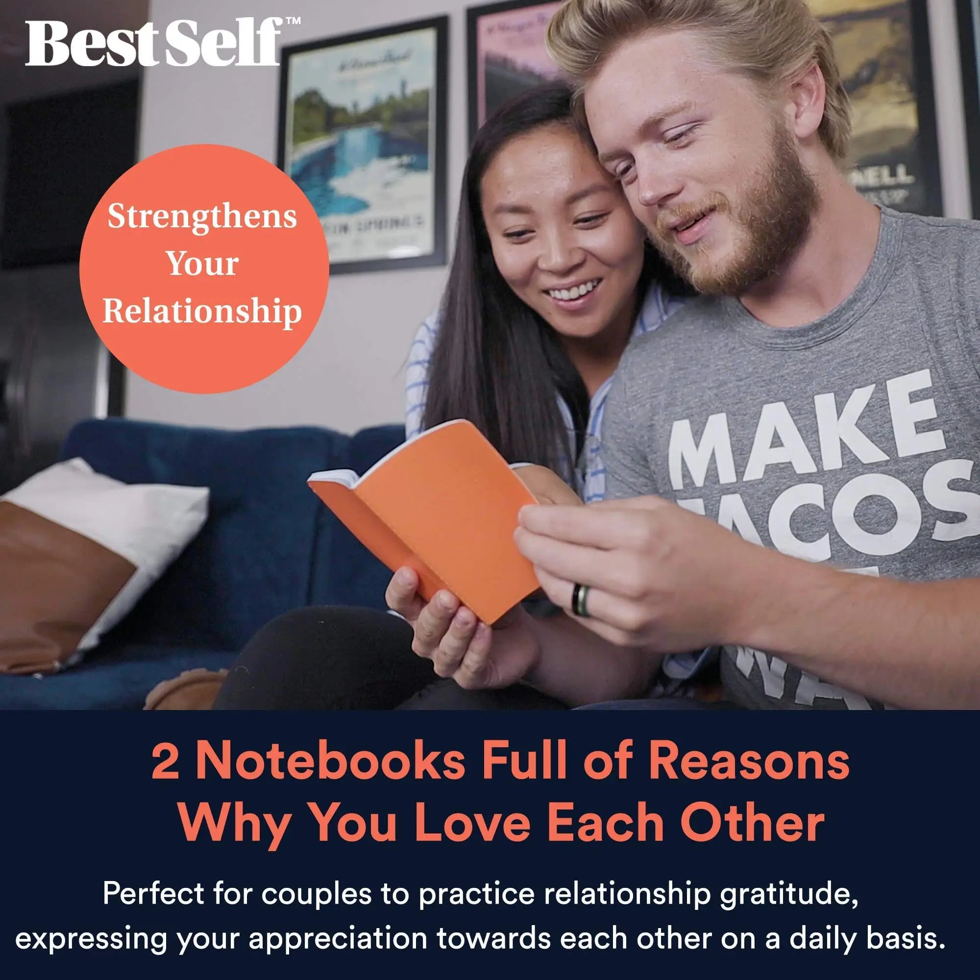 BestSelf Co. Partner Appreciation Notes – Couples Gratitude Journal Set