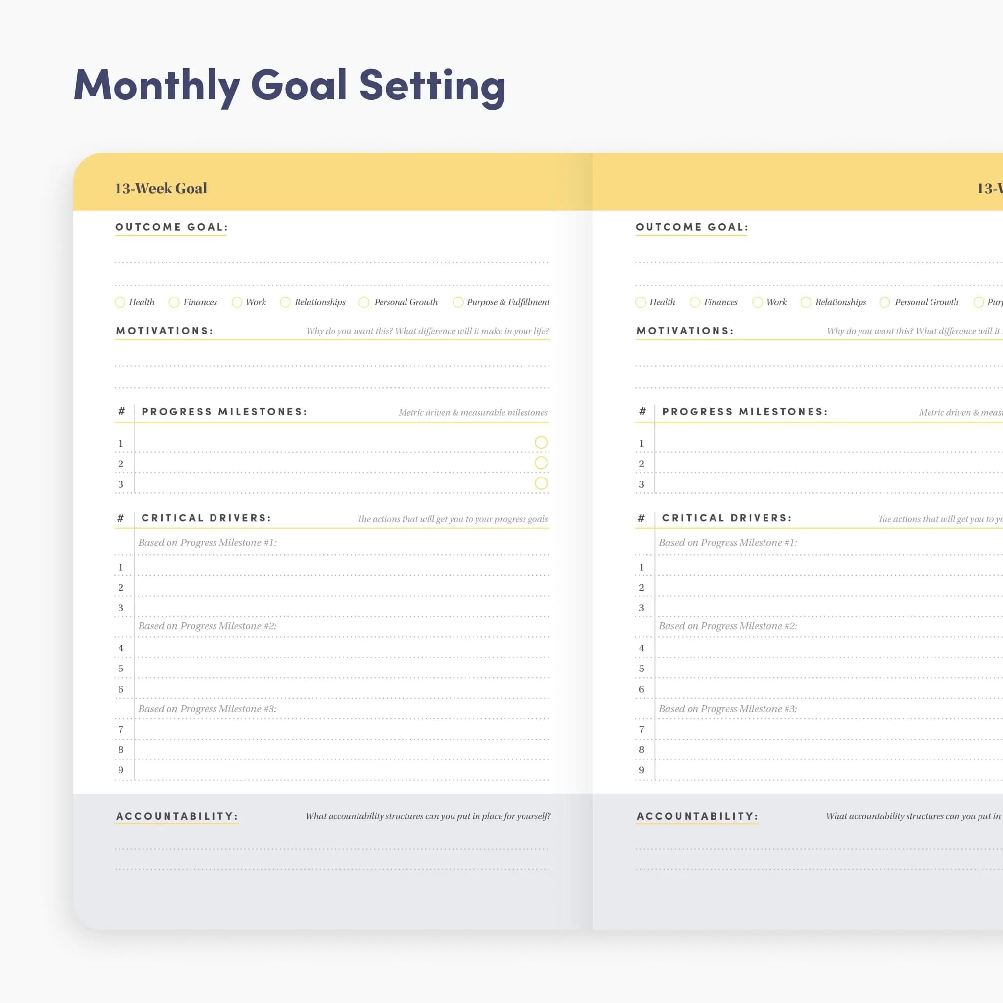 BestSelf Co. Self Journal – 13-Week Goal & Planning
