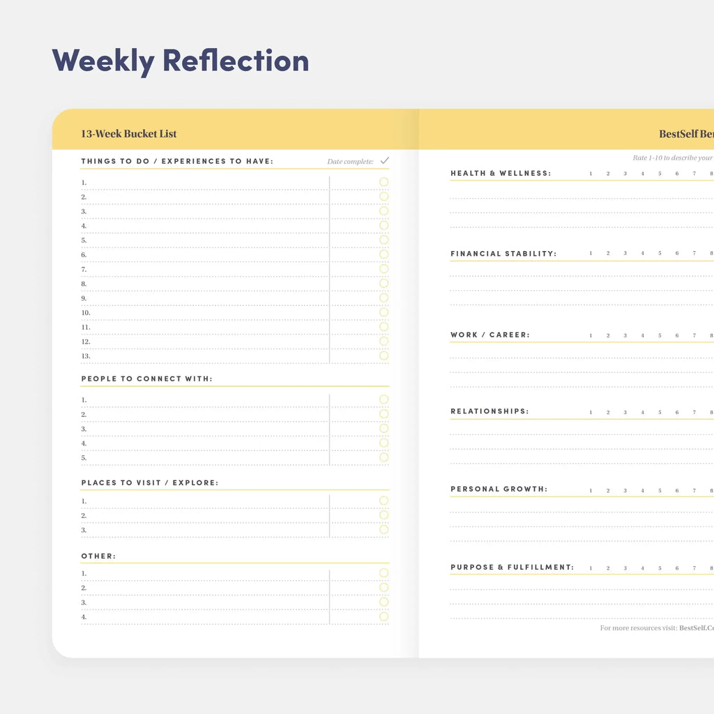 BestSelf Co. Self Journal – 13-Week Goal & Planning
