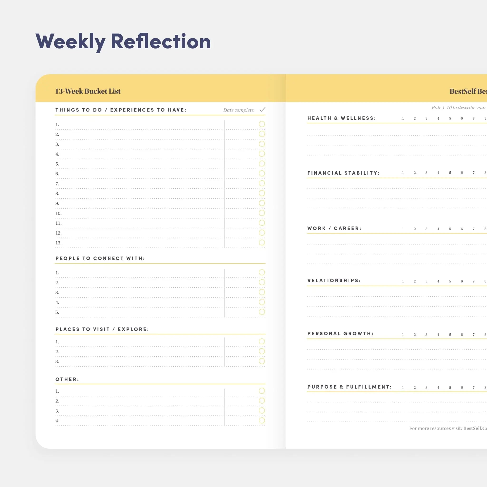 BestSelf Co. Self Journal – 13-Week Goal & Planning