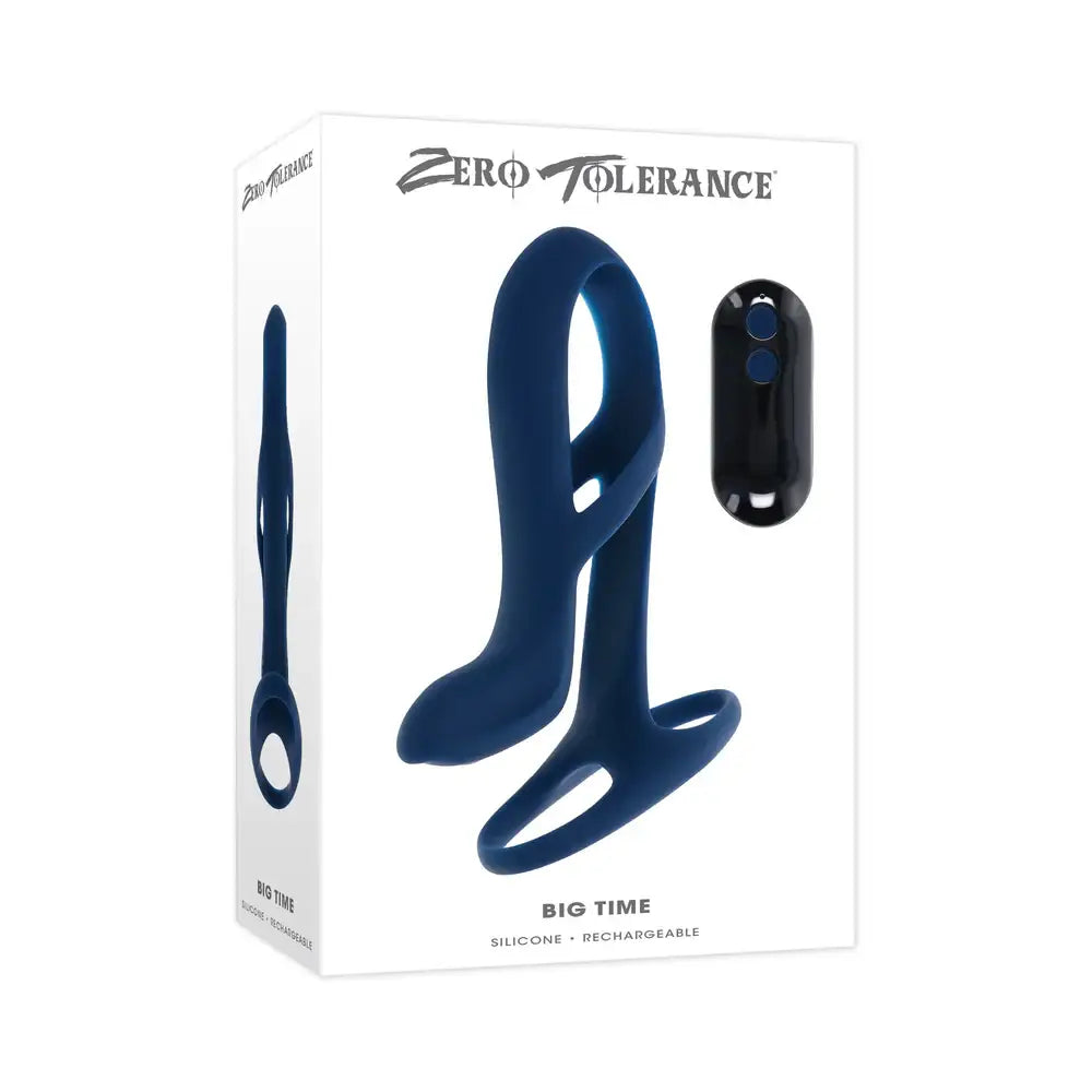 Big Time Vibrating Sheath with Remote - Navy - Vibrator