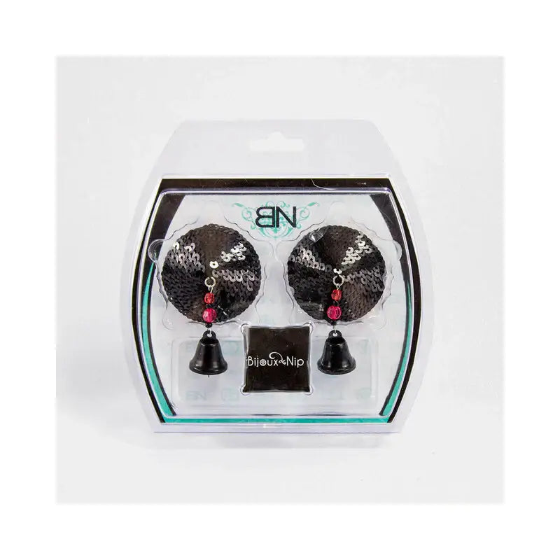 Bijoux de Nip Round Black Sequin Pasties w/ Bells - Rolik®