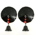 Bijoux de Nip Round Black Sequin Pasties w/ Bells - Rolik®
