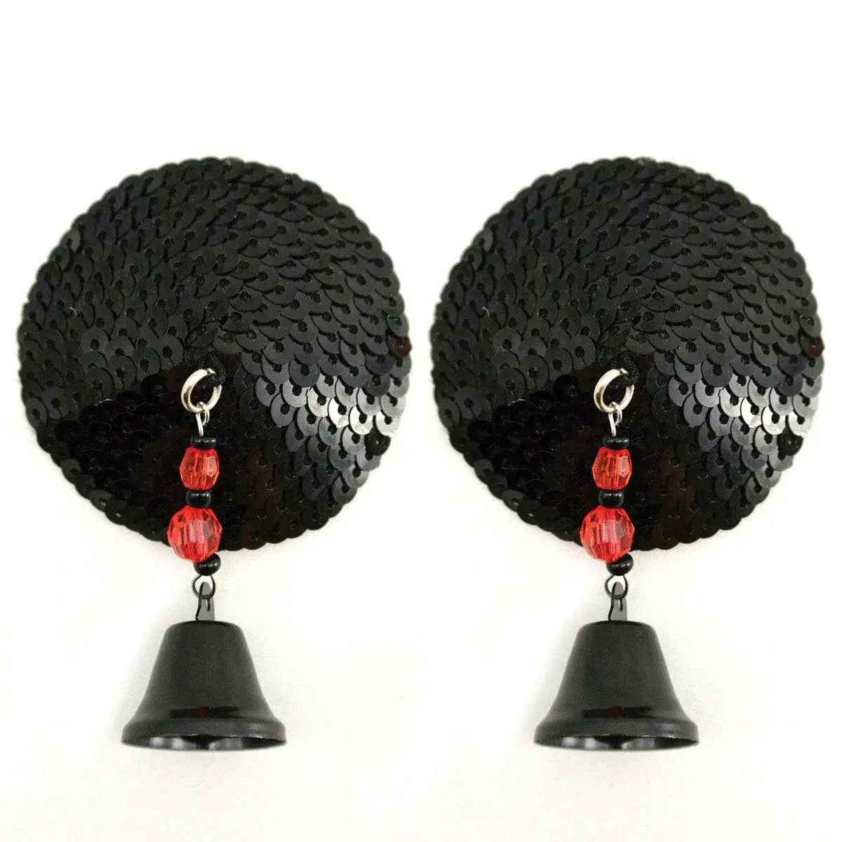 Bijoux de Nip Round Black Sequin Pasties w/ Bells - Rolik®