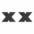 Bijoux Indiscrets Flash Black Cross Pasties - Reusable Glitter Nipple Covers