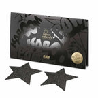 Bijoux Indiscrets Flash Black Star Pasties - Reusable Glitter Nipple Covers