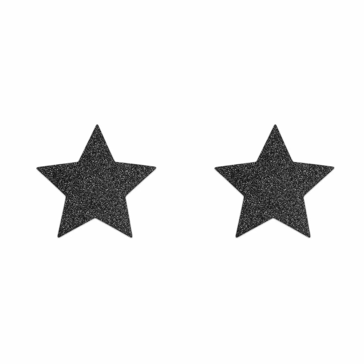 Bijoux Indiscrets Flash Black Star Pasties - Reusable Glitter Nipple Covers