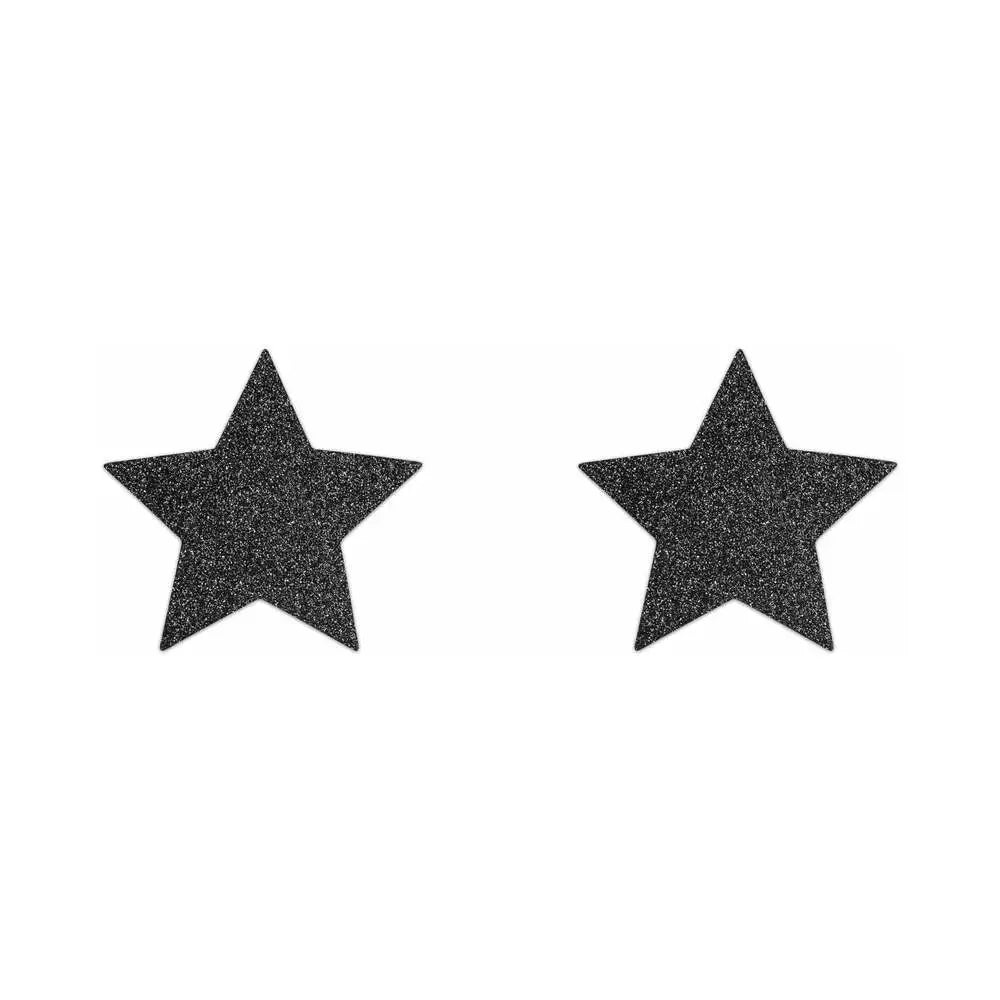 Flash Reusable Glitter Pasties Black Star