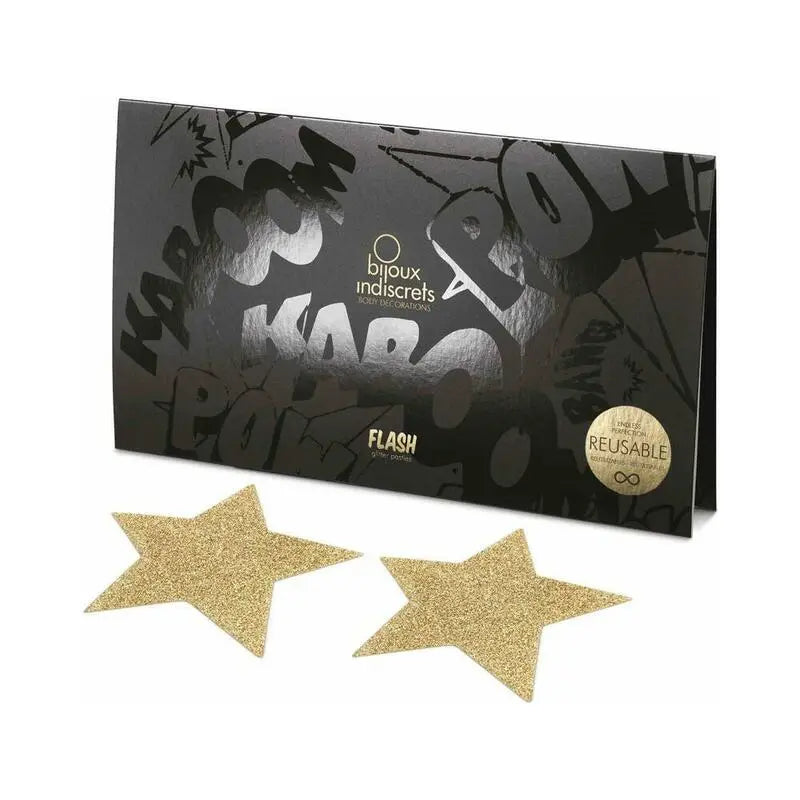 Flash Reusable Glitter Pasties Gold Star