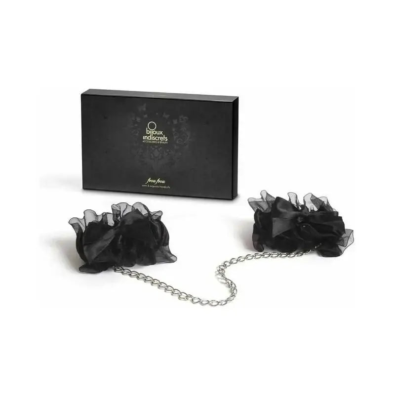 Frou Romantic Satin Organza Handcuffs Subtly - Black - Restraints