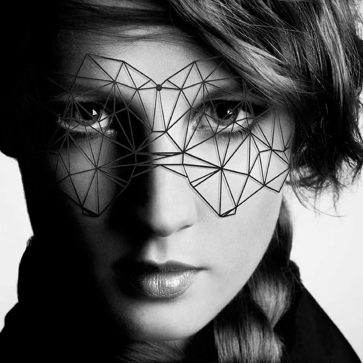 Bijoux Indiscrets Kristine Decal Mask - Reusable Adhesive Face Black