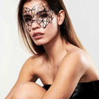 Bijoux Indiscrets Kristine Decal Mask - Reusable Adhesive Face Black