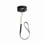 Bijoux Indiscrets Maze Choker with Leash - Vegan Leather Collar & Restraint Black