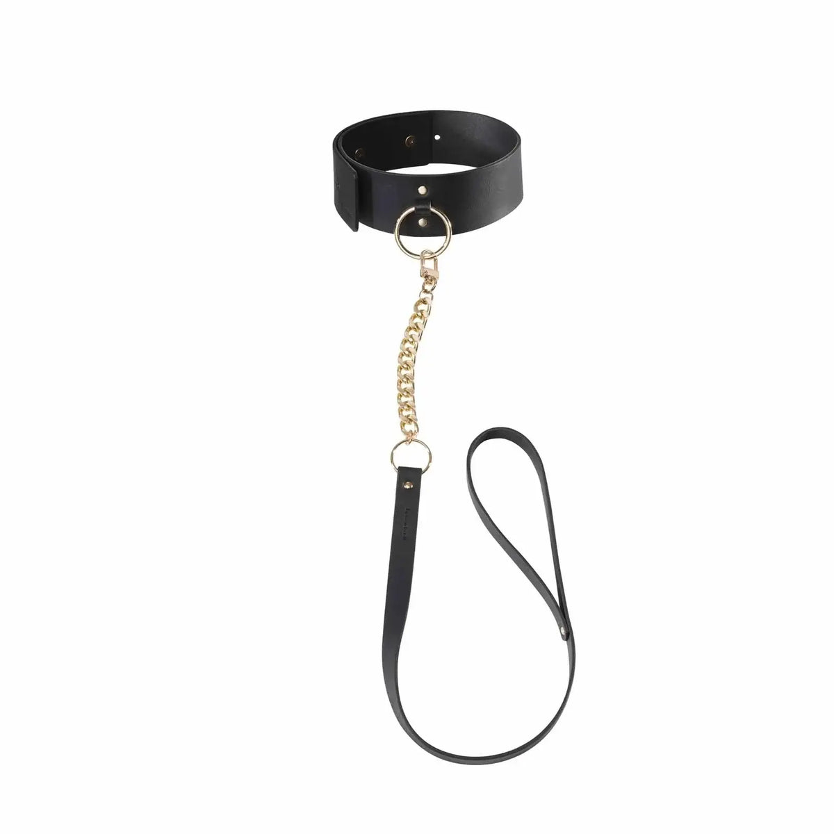 Bijoux Indiscrets Maze Choker with Leash - Vegan Leather Collar & Restraint Black