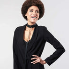 Bijoux Indiscrets Maze Choker with Leash - Vegan Leather Collar & Restraint Black