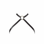 Bijoux Indiscrets Maze Cross Chest Harness - Vegan Leather Body Black