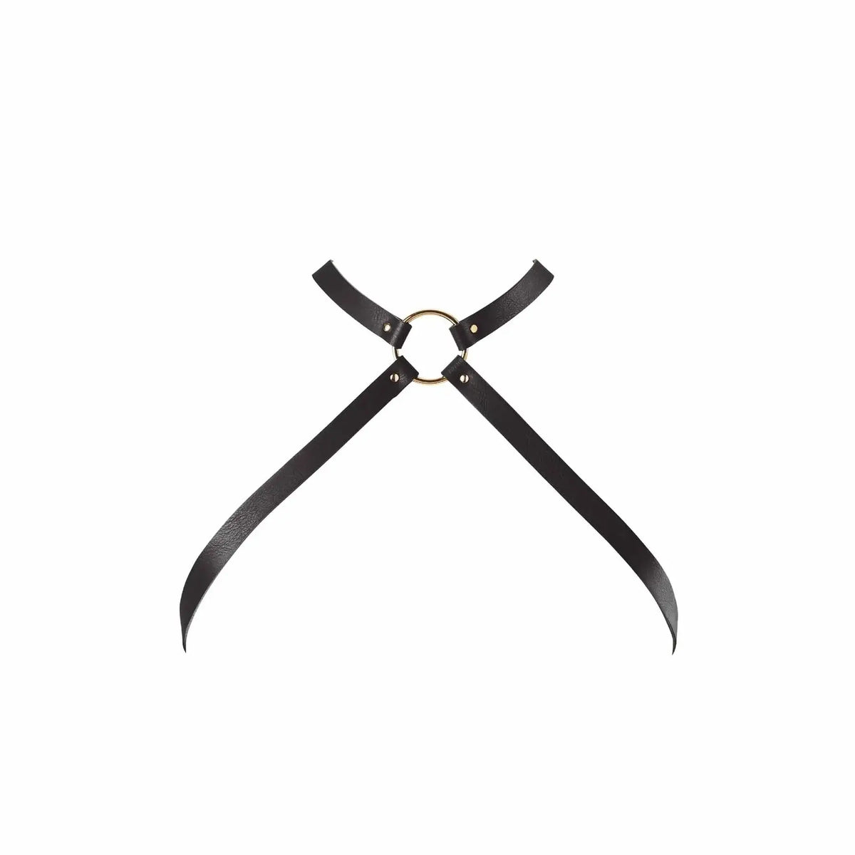 Bijoux Indiscrets Maze Cross Chest Harness - Vegan Leather Body Black