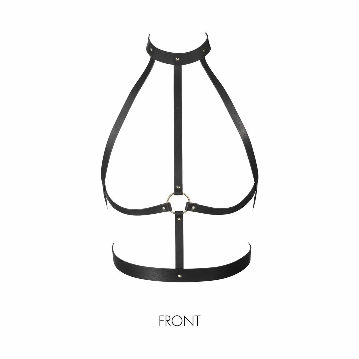 Bijoux Indiscrets Maze H-Harness - Vegan Leather BDSM Body Harness Black