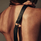 Bijoux Indiscrets Maze Tassel Flogger - Vegan Leather BDSM Impact Play Whip Black
