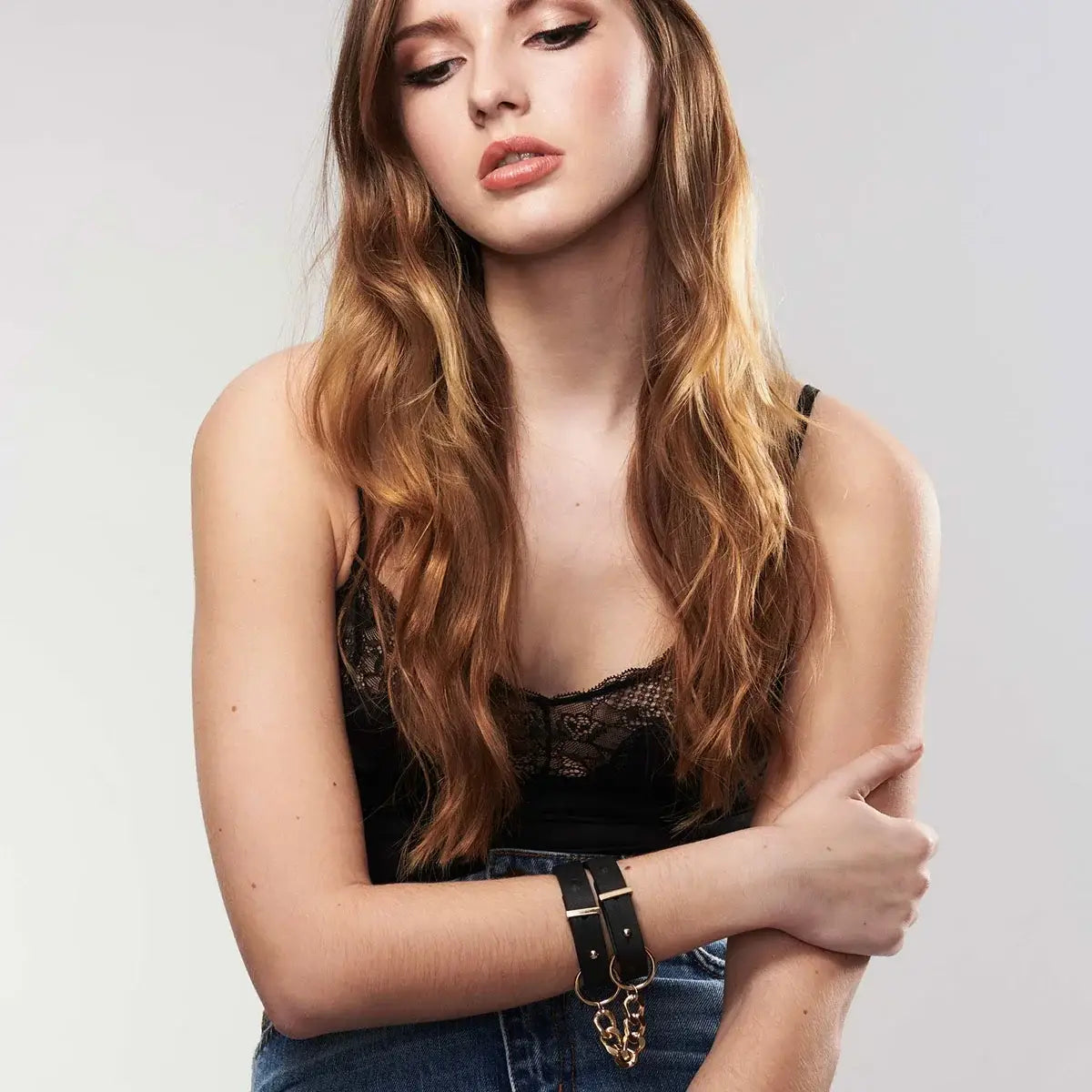 Bijoux Indiscrets Maze Thin Cuffs - Vegan Leather Wrist & Restraints Black