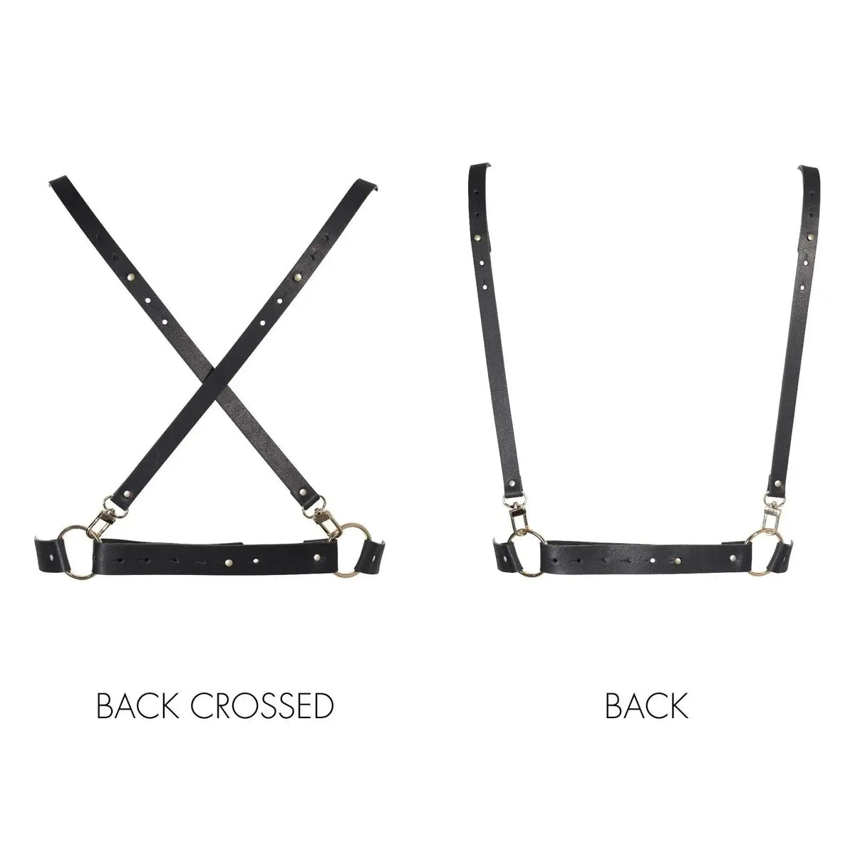 Bijoux Indiscrets Maze X-Harness - Vegan Leather BDSM Body Harness Black