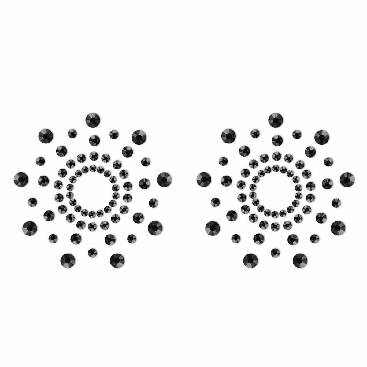 Bijoux Indiscrets Mimi Rhinestone Pasties - Black Circle Nipple Covers