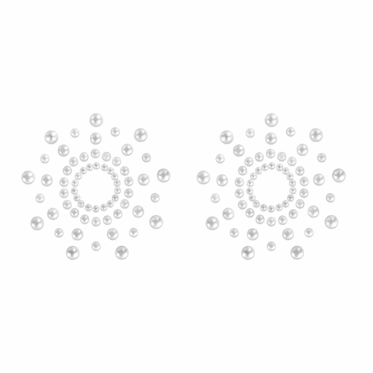 Bijoux Indiscrets Mimi Rhinestone Pasties - Pearl Circle Nipple Covers Silver