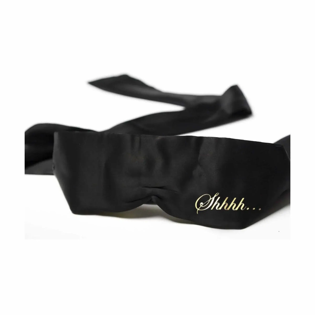 Bijoux Indiscrets Shhh Satin Blindfold - Deluxe 77’’ Sensory Deprivation Mask Black
