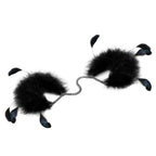 Bijoux Indiscrets Za Zu Feather Cuffs - Marabou Wrist Restraints with Chain Black