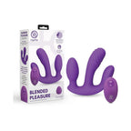 Purple Blended Pleasure Remote Controlled Triple-Pronged Vibrator