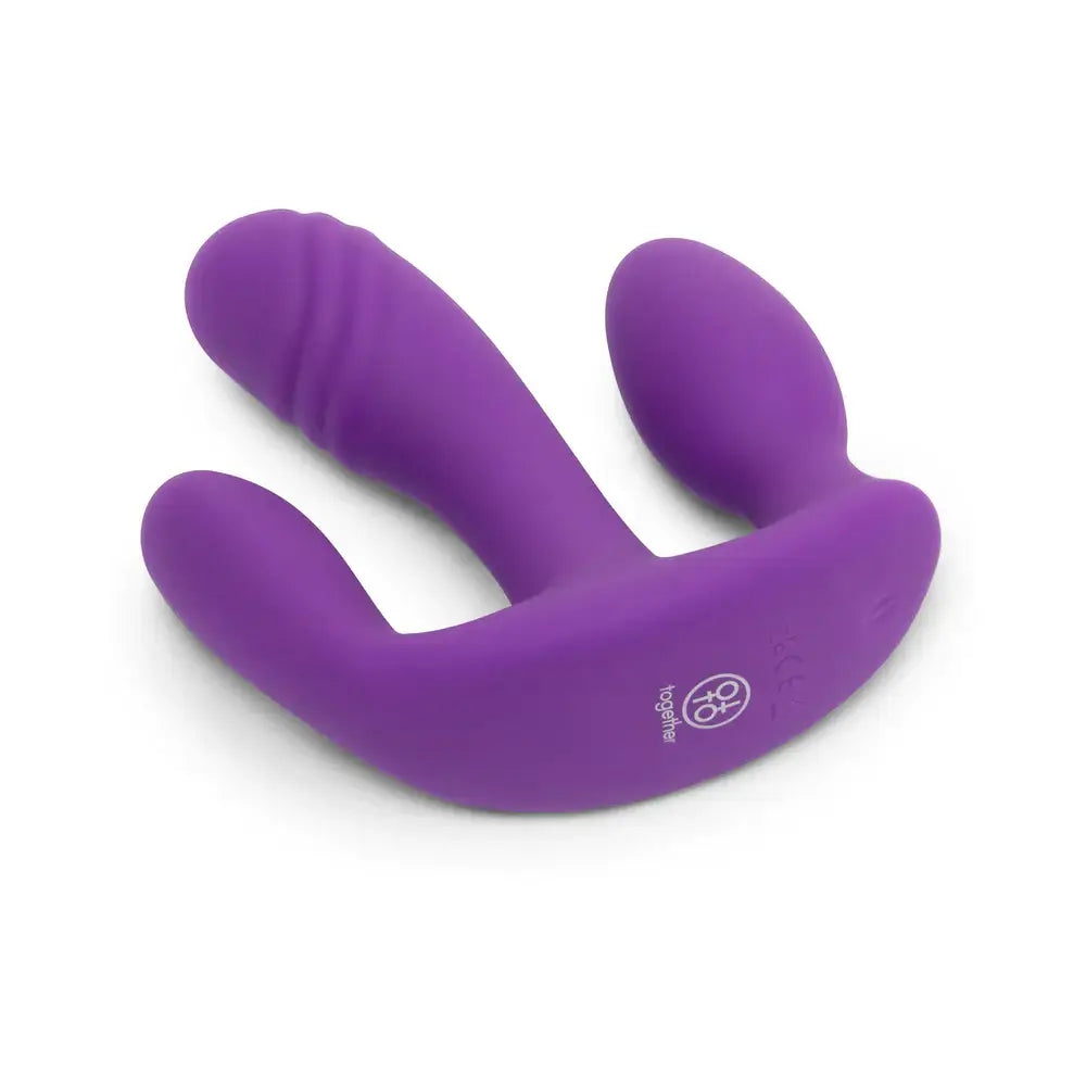 Purple Blended Pleasure Remote Controlled Triple-Pronged Vibrator