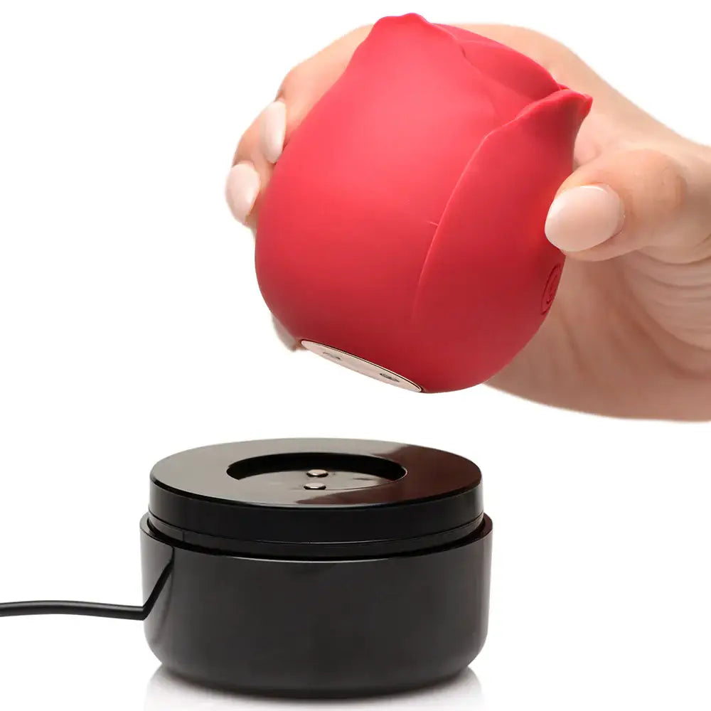 Bloomgasm™ Enchanted Rose Clit Stimulator with Display Case - Red - Vibrator