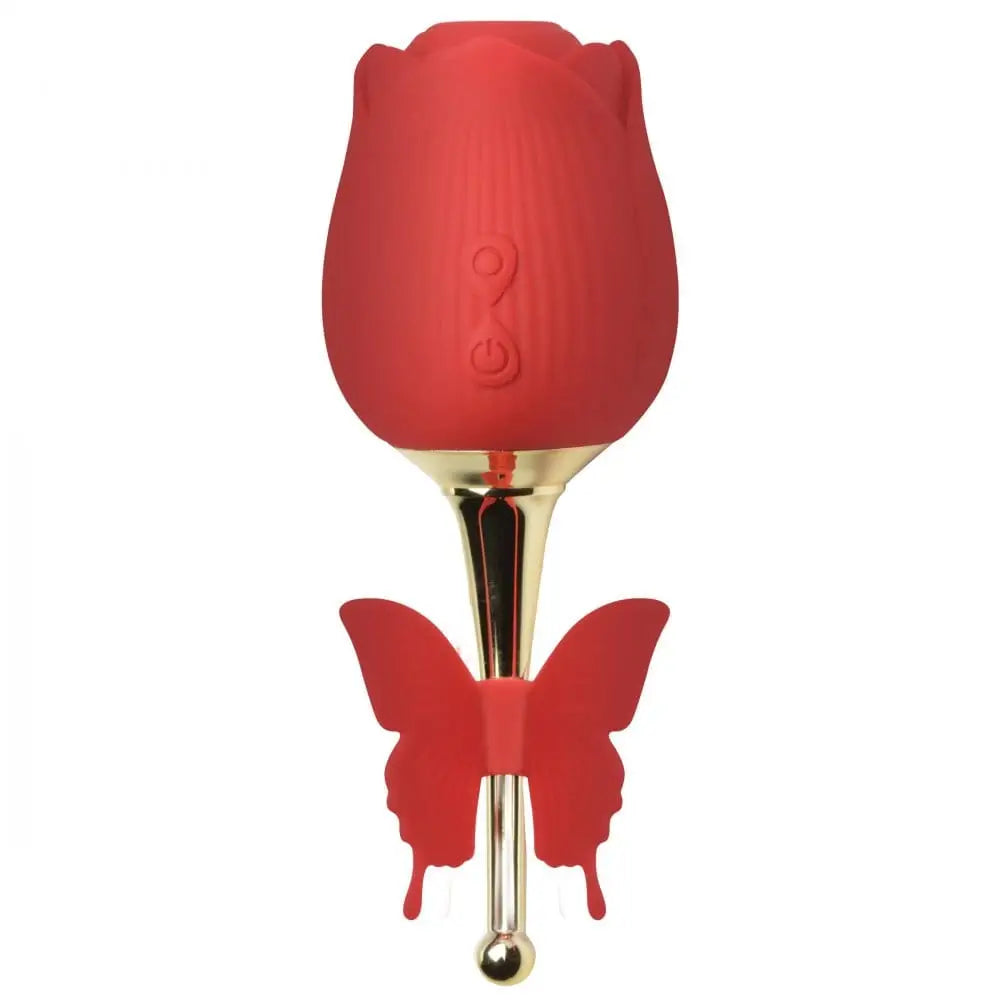 Bloomgasm™ Flutter Rose Sucking Stimulator with Butterfly Teaser - Rolik®