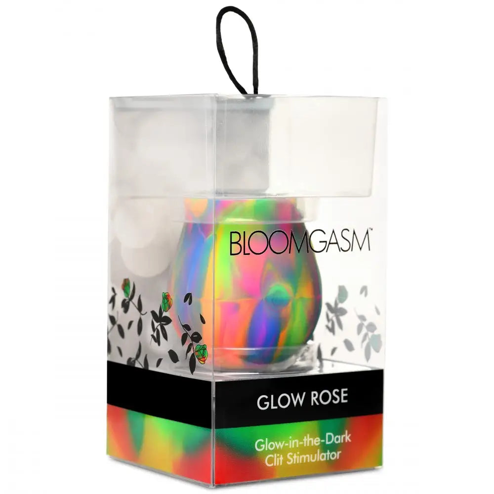 Bloomgasm™ Glow Rose - in - the - Dark Clitoral Stimulator - Rainbow - Vibrator