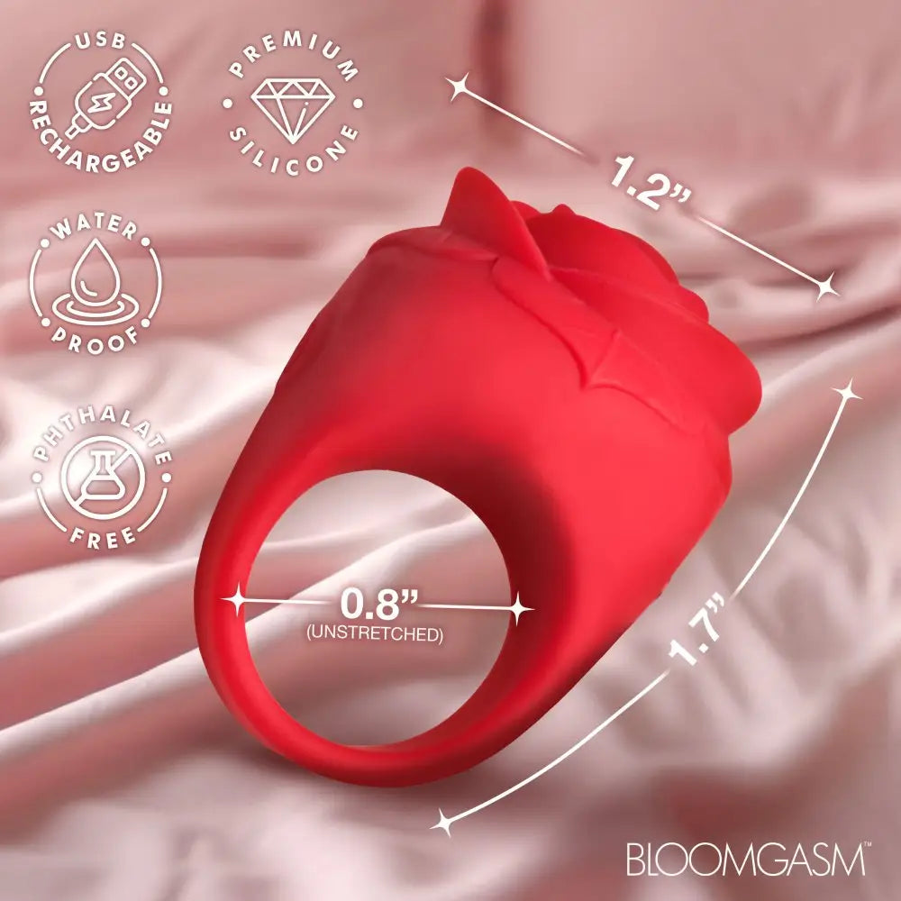 Red Bloomgasm™ Rose Ring Finger Vibrator