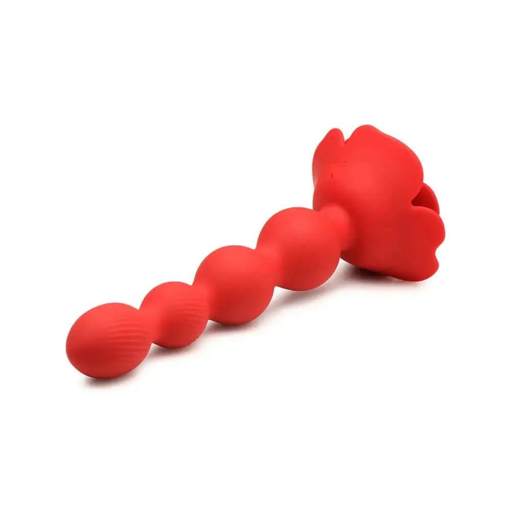 Bloomgasm™ Rose Twirl 10X Vibrating & Rotating Silicone Anal Beads - Rolik®