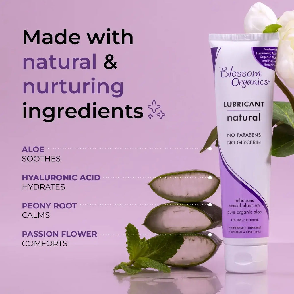 Blossom Organics Natural Moisturizing Lubricant - pH-Balanced Aloe-Based Lube 4 fl. oz.