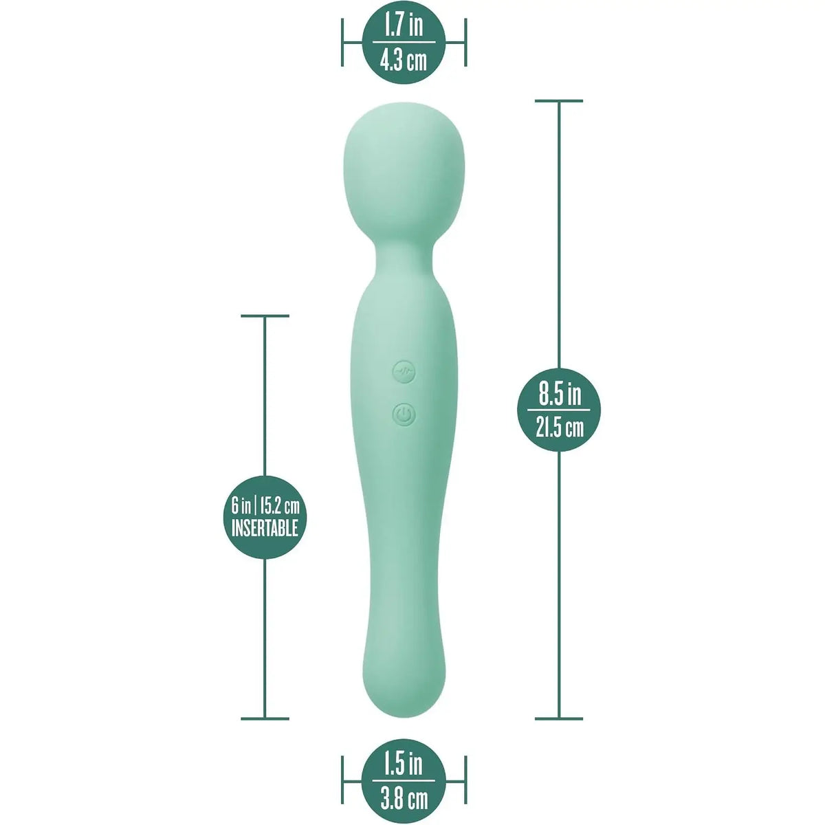 Blush Novelties® Amelia Dual-Ended Silicone Wand Vibrator Seafoam