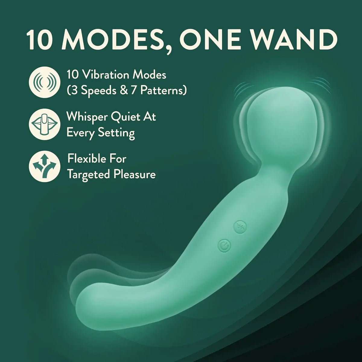 Blush Novelties® Amelia Dual-Ended Silicone Wand Vibrator Seafoam