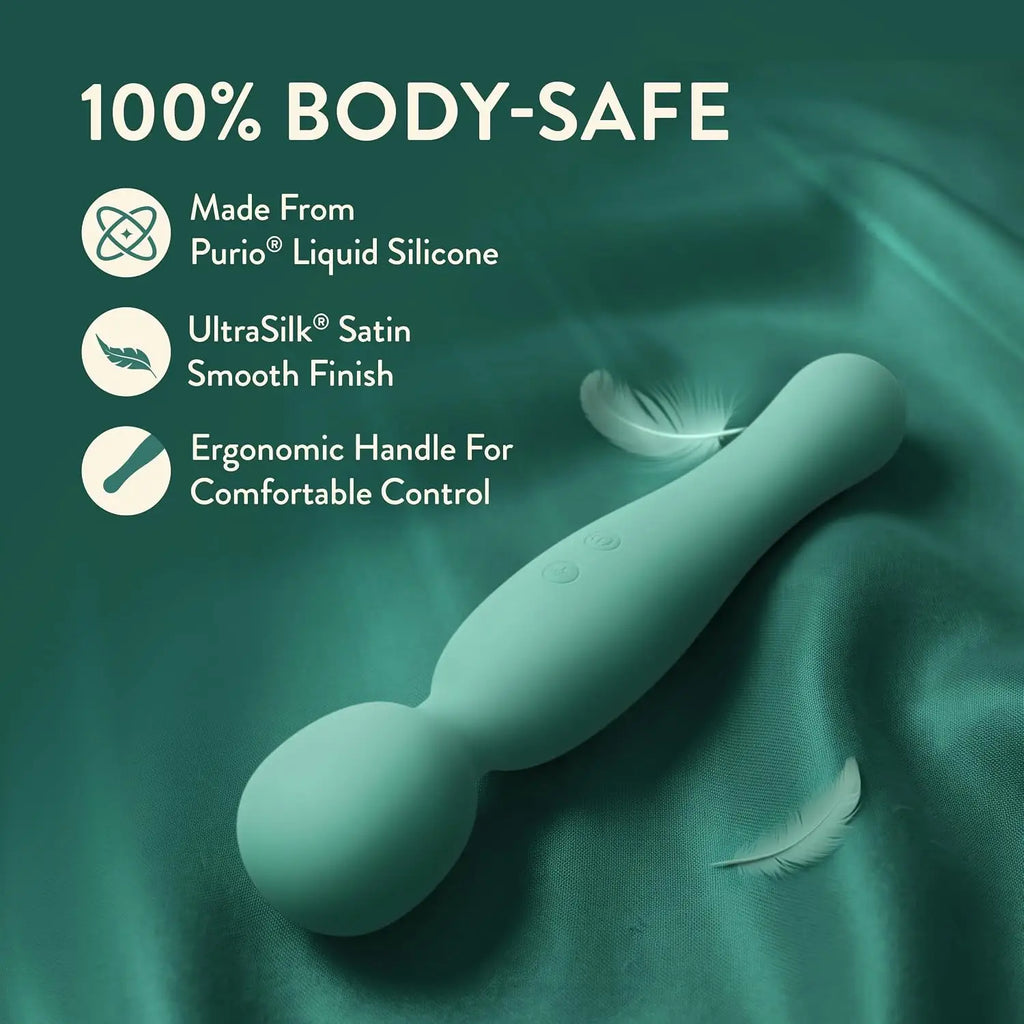 Blush Novelties® Amelia Dual-Ended Silicone Wand Vibrator Seafoam