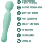 Blush Novelties® Amelia Dual-Ended Silicone Wand Vibrator Seafoam